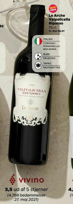 Netto Le Arche Valpolicella Ripasso tilbud