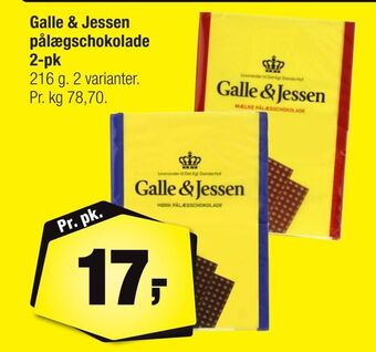 Calle Galle & Jessen pålægschokolade 2-pk tilbud