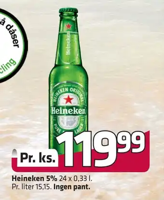 Fleggaard Heineken 5% Ingen pant tilbud