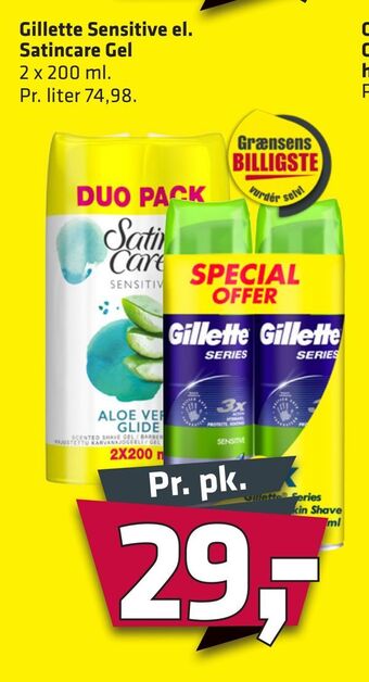 Fleggaard Gillette Sensitive el. Satincare Gel tilbud