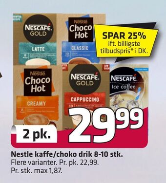 Fleggaard Nestle kaffe/choko drik 8-10 stk tilbud