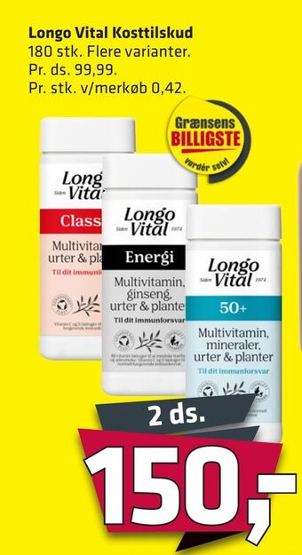 Fleggaard Longo Vital Kosttilskud tilbud