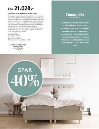 Dunlopillo pure kontinentalseng