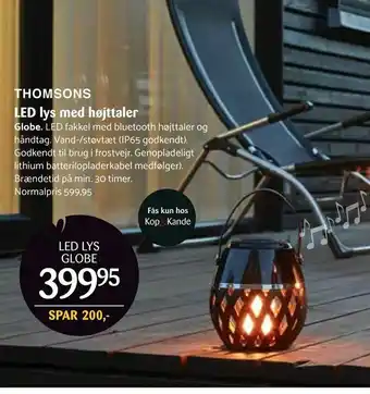 Kop & Kande LED lys med højttaler tilbud