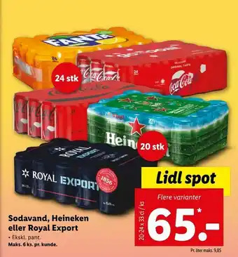 Let-Køb Sodavand, Heineken eller Royal Export tilbud