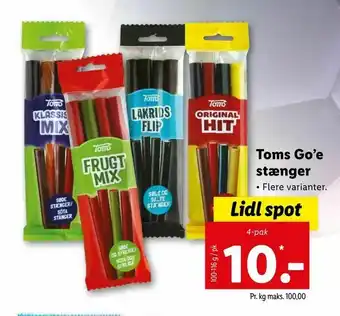 Let-Køb Toms Go'e stænger tilbud