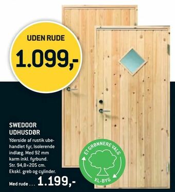 XL-BYG Swedoor udhusdør tilbud