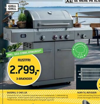 XL-BYG Gasgrill s-340 lux tilbud