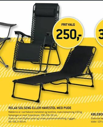 Relax solseng eller havestol med pude
