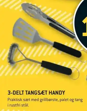 Praktisk sæt med grillbørste, palet og tang i rustfri stål