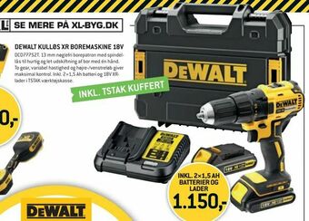 XL-BYG DEWALT KULLØS XR BOREMASKINE 18V tilbud