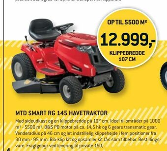 XL-BYG Mtd smart rg 145 havetraktor tilbud