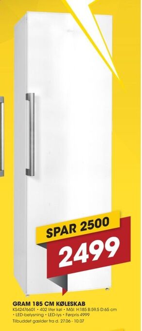 Punkt1 Gram køleskab tilbud