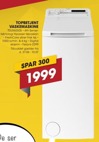 Punkt1 Whirlpool vaskemaskine tilbud