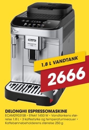 Punkt1 Delonghi espressomaskine tilbud