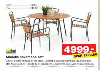Bauhaus Mariella havemøbelsæt tilbud