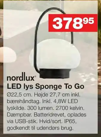Bauhaus LED lys Sponge To Go tilbud