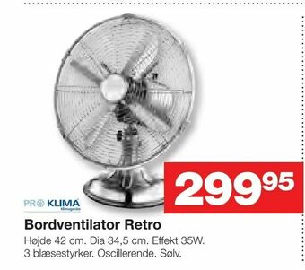 Bauhaus Bordventilator Retro tilbud