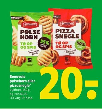 Coop 365 Beauvais pølsehorn eller pizzasnegle tilbud