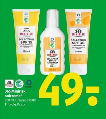 Coop 365 365 Minirisk solcreme tilbud