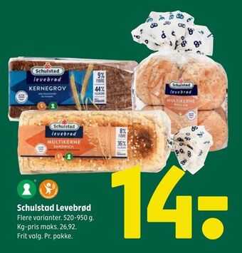 Coop 365 Schulstad Levebrød tilbud