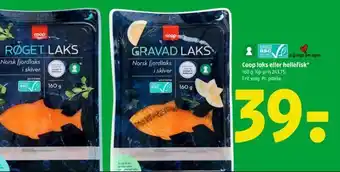 Coop 365 Coop laks eller hellefisk tilbud