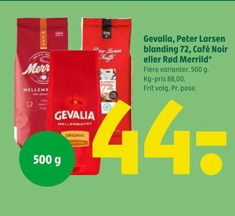 Coop 365 Gevalia, Peter Larsen blanding 72, Café Noir eller Rød Merrild tilbud