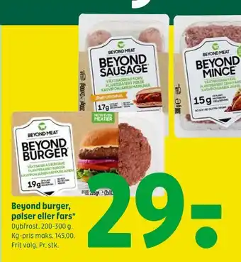 Beyond burger, pølser eller fars