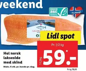 Lidl Hel norsk lakseside tilbud