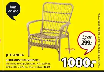 JYSK Jutlandia Birkemose Loungestol tilbud