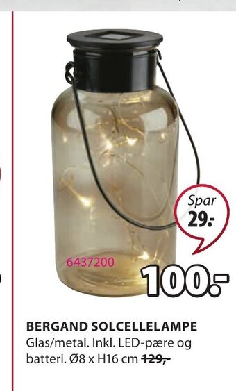 JYSK Bergand Solcellelampe tilbud