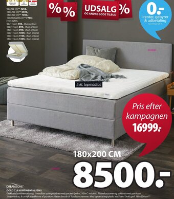 JYSK Dreamzone Gold C25 Kontinentalseng tilbud