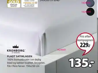 JYSK KronBorg Fladt Satinlagen tilbud