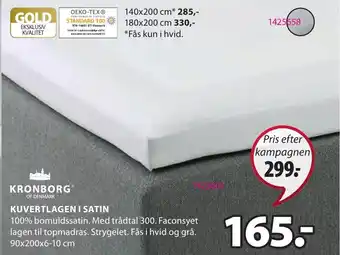 JYSK KronBorg Kuvertlagen I Satin tilbud