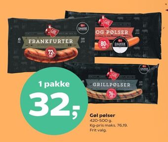 Dagli'Brugsen Gøl pølser tilbud