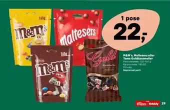 Kvickly M&M's, Maltesers eller Toms Guldkarameller tilbud