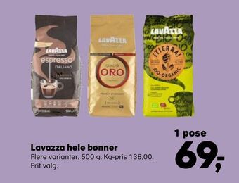 Kvickly Lavazza hele bønner tilbud