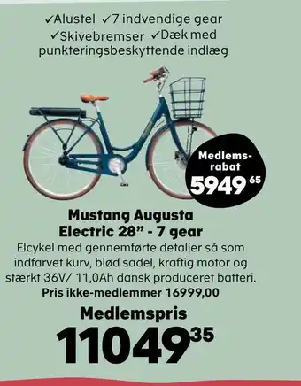 Kvickly Mustang Augusta Electric 28" - 7 gear tilbud