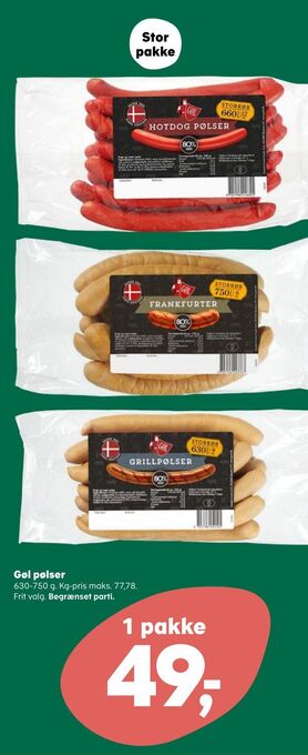 Kvickly Gøl pølser tilbud