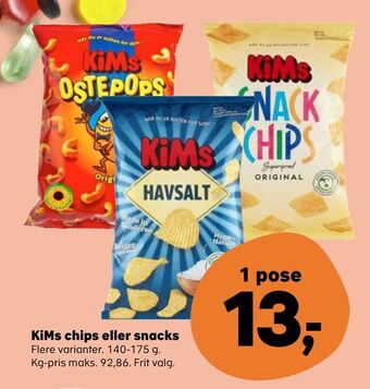 SuperBrugsen KiMs chips eller snacks tilbud