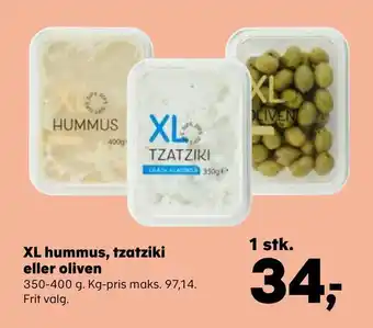 SuperBrugsen XL hummus, tzatziki eller oliven tilbud