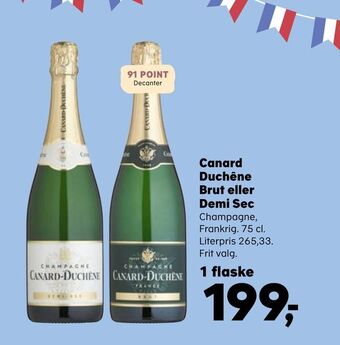 SuperBrugsen Canard Duchêne Brut eller Demi Sec tilbud