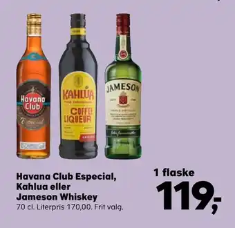SuperBrugsen Havana Club Especial, Kahlua eller Jameson Whiskey tilbud