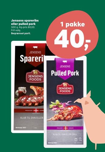 SuperBrugsen Jensens spareribs eller pulled pork tilbud