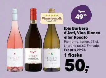 SuperBrugsen Ibis Barbera d'Asti, Vino Bianco eller Rosato tilbud
