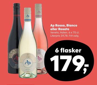 SuperBrugsen Ap Rosso, Bianco eller Rosato tilbud