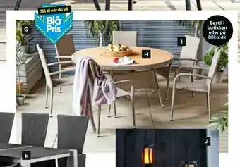 Bilka Serena sæt med 6 natur Leeds stole - teak nonwood tilbud