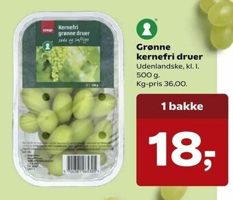 Dagli'Brugsen Grønne kernefri druer tilbud