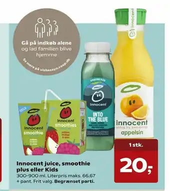 Dagli'Brugsen Innocent juice, smoothie plus eller Kids tilbud