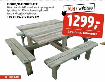 jem & fix Bord/bænkesæt tilbud